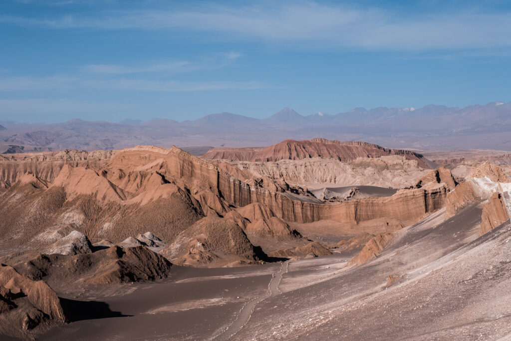 rugged valley of yellow rocks in the desert area