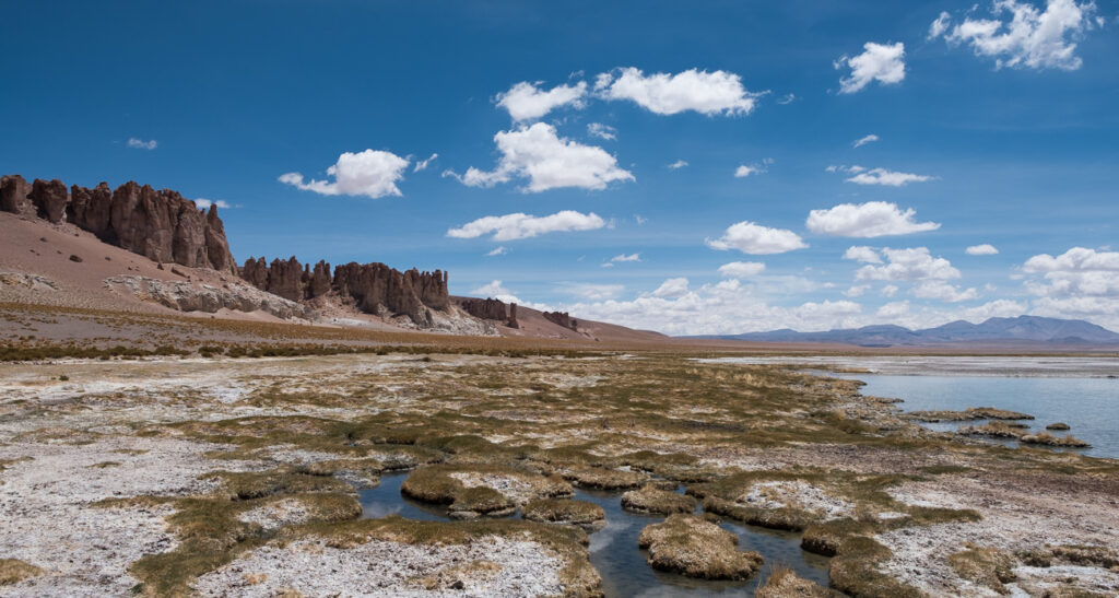 valley full of rugged mountins on the bright day