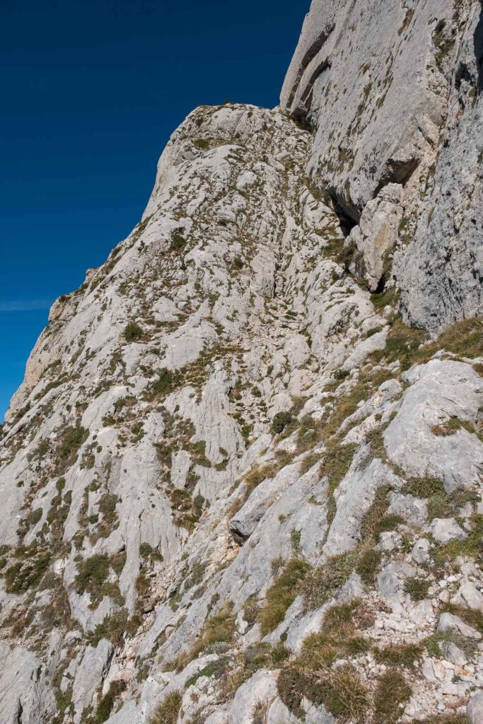 Steep ascent to the limestone mountain