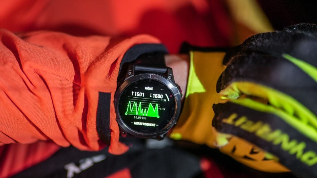 sports watch showing the altitude profile of the race Steigfell Metzelei