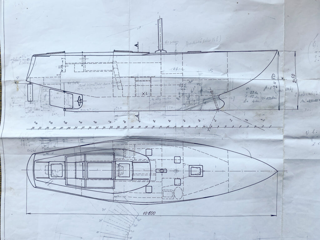 drawing of the sailboat